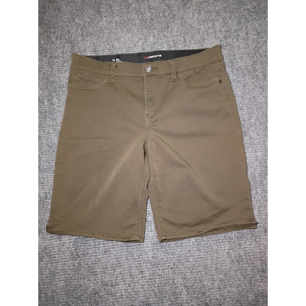 Liz Claiborne Green Bermuda Sara Shorts Mid-Rise Size 16